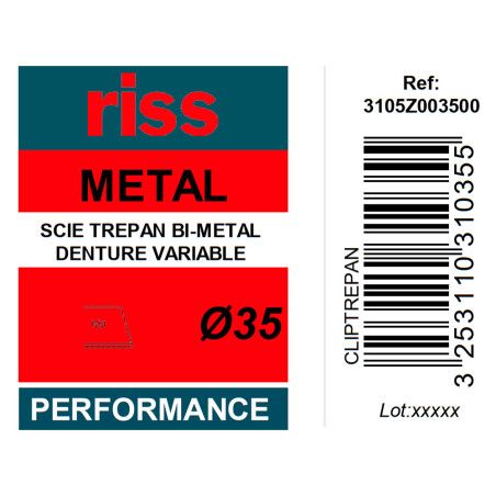 Scie trépan bi-métal denture variable Ø35 x 38mm - Riss