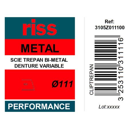 Scie trépan bi-métal denture variable Ø111 x 38mm - Riss