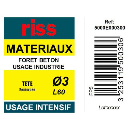 Foret béton industrie qualité Pro Ø3mm - Riss