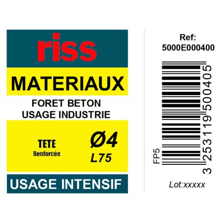 Foret béton industrie qualité Pro Ø4mm - Riss