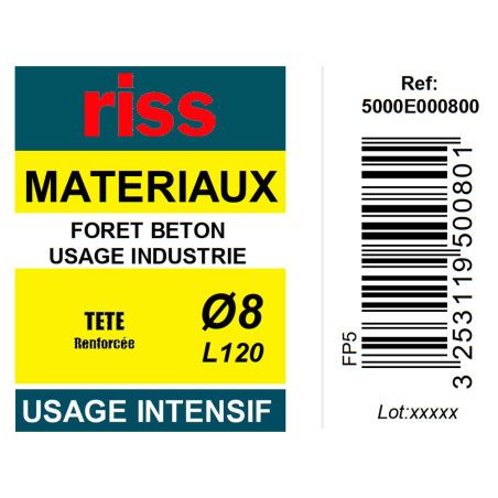 Foret béton industrie qualité Pro Ø8mm - Riss