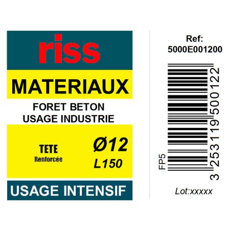 Foret béton industrie qualité Pro Ø12mm - Riss