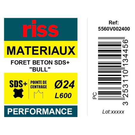 Foret béton SDS+ Bull Ø24 x 600mm - Riss