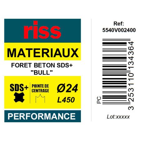 Foret béton SDS+ Bull Ø24 x 450mm - Riss