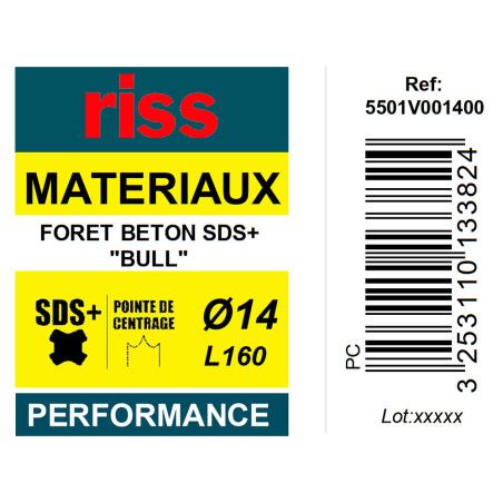 Foret béton SDS+ Bull Ø14 x 160mm - Riss