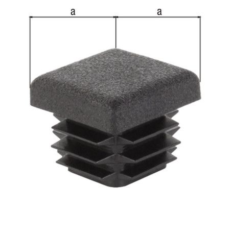 Bouchon pour tube carré PVC noir 15 x 15mm - Alberts