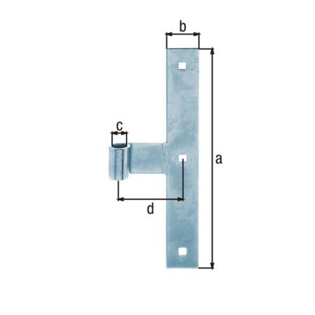 Penture milieu droite Ø14 x 250mm - Alberts