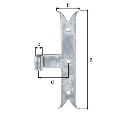 Boite 5 pentures milieu bout queue de carpe Ø14 x 250mm - Alberts