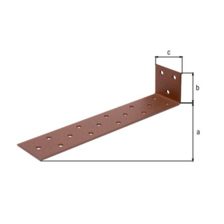 Equerre à beton 205 x 40 x 40mm brun rouille Duravis - Alberts