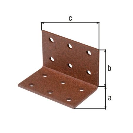 Boite 50 équerres d'assemblage 40 x 40 x 60mm brun rouille Duravis - Alberts