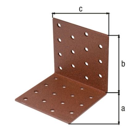 Boite 25 équerres d'assemblage 80 x 80 x 80mm brun rouille Duravis - Alberts