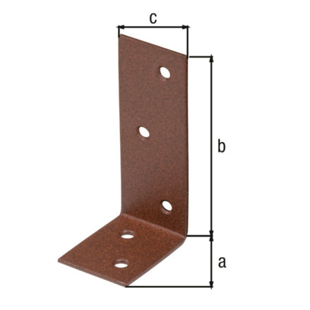 Equerre de poutre 40 x 80 x 30 brun rouille Duravis - Alberts