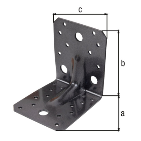 Boite 20 équerres renforcées nervurées 105 x 105 x 90mm noir diamant Duravis - Alberts