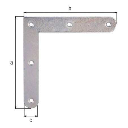 Equerre d'angle rond 120 x 120 x 20mm - Alberts