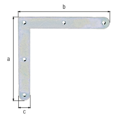 Equerre d'angle rond 150 x 150 x 20mm - Alberts