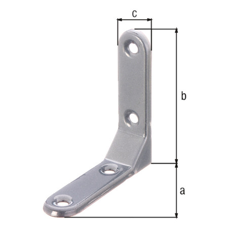 Equerre emboutie décorative 75 x 75 x 20mm - Alberts