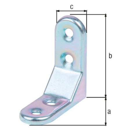 Equerre emboutie décorative 50 x 50 x 20mm - Alberts